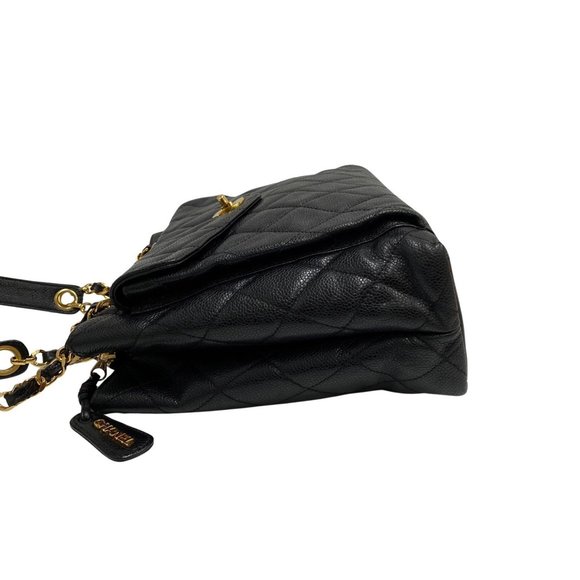 CHANEL Chanel Matelasse Caviar Skin Leather Genuine Turnlock Chain Semi Shoul... - Picture 6 of 10